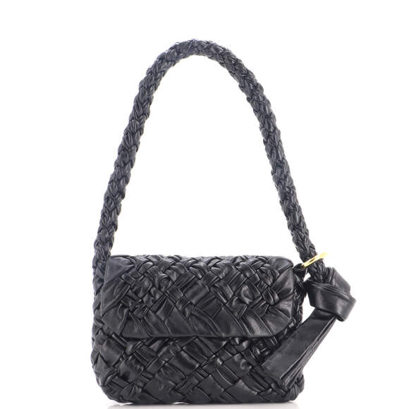 Bottega Veneta Handbags - Bottega Veneta Kalimero Citta Shoulder Bag Intrecciato Plisse Leather
